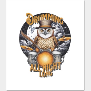 Drumming Owl Posters and Art